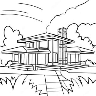 Page A Colorier De Style Prairie De Frank Lloyd Wright 58806-48850