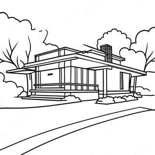 Page A Colorier De Style Prairie De Frank Lloyd Wright 58806-48851