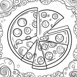 Page A Colorier De Pizza Fraction Amusante 58846-48886