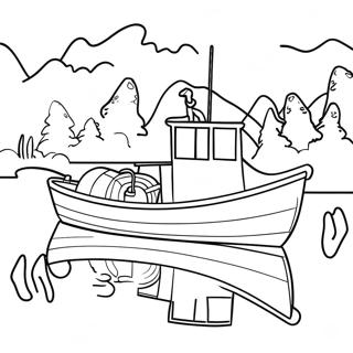 Bateau De Pêche Pages À Colorier