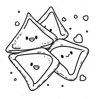 Page A Colorier Hamantaschen Delicieux Avec Des Vermicelles 58916-48939