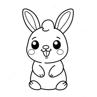 Page A Colorier Peep Mignon Avec Des Oreilles De Lapin 5905-4720