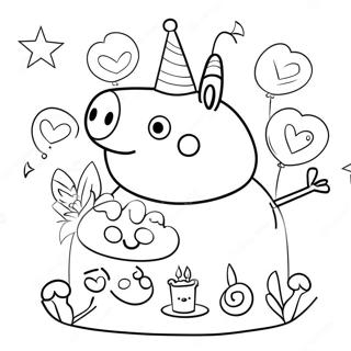 Page A Colorier La Celebration Danniversaire De Peppa Pig 59296-49228