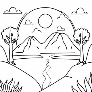 Page A Colorier Magnifique Paysage De Mere Nature 59327-49255