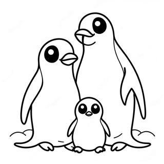 Page A Colorier De La Famille De Pingouins Mignons 59397-49310