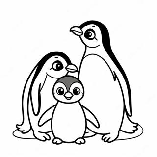 Page A Colorier De La Famille De Pingouins Mignons 59397-49311