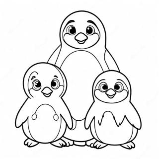 Page A Colorier De La Famille De Pingouins Mignons 59397-49312