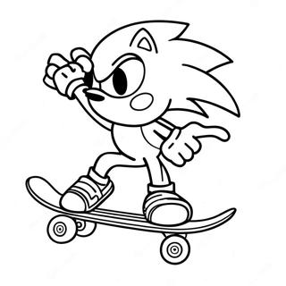 Sonic Planche À Roulettes Pages À Colorier