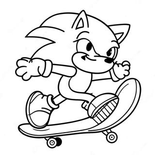 Page A Colorier De Sonic Sur Skateboard 59426-49330