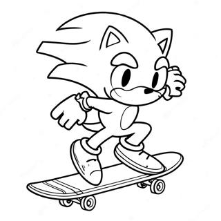 Page A Colorier De Sonic Sur Skateboard 59426-49331