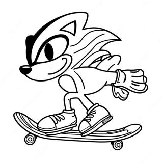 Page A Colorier De Sonic Sur Skateboard 59426-49332