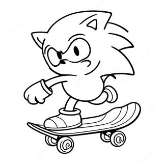 Page A Colorier De Sonic Realisant Des Tours Sur Skateboard 59427-49333