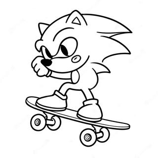 Page A Colorier De Sonic Realisant Des Tours Sur Skateboard 59427-49334