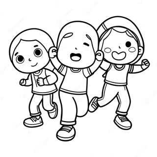 Page A Colorier Enfants Actifs Faisant De Lexercice 59497-49387