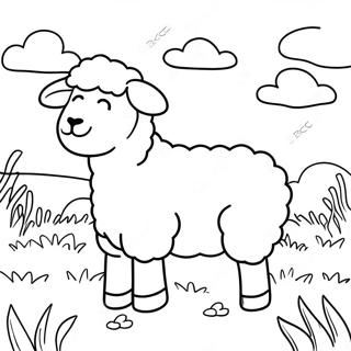 Page A Colorier Mouton Duveteux Dans Un Pre 59507-49394