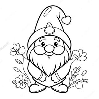 Gnome De La Saint-Valentin Pages À Colorier