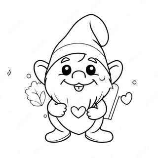 Page A Colorier Gnome De La Saint Valentin Mignon Avec Un Coeur 5955-4757