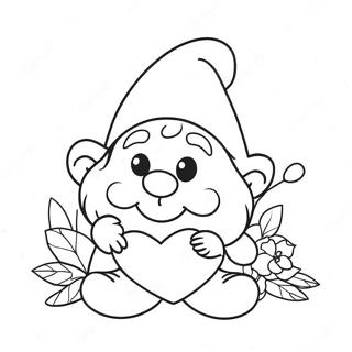 Page A Colorier Gnome De La Saint Valentin Mignon Avec Un Coeur 5955-4759