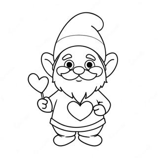 Page A Colorier Gnome De La Saint Valentin Mignon Avec Un Coeur 5955-4760