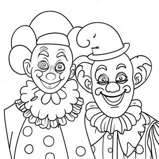 Page A Colorier Des Clowns Fantaisistes Dans Le Cirque Numerique Incroyable 59567-49445