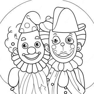 Page A Colorier Des Clowns Fantaisistes Dans Le Cirque Numerique Incroyable 59567-49448