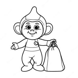 Tinky Winky Avec Son Sac Page A Colorier 5965-4765