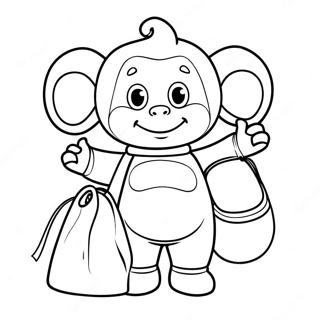 Tinky Winky Avec Son Sac Page A Colorier 5965-4766