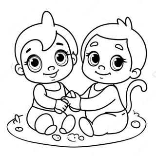 Page A Colorier Des Mignons Bebes Disney Jouant Ensemble 59757-49594