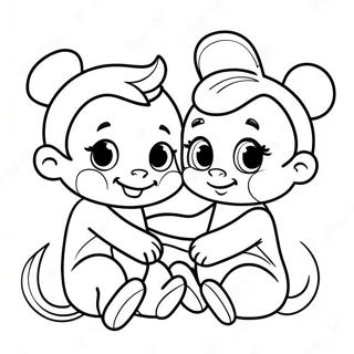 Page A Colorier Des Mignons Bebes Disney Jouant Ensemble 59757-49595