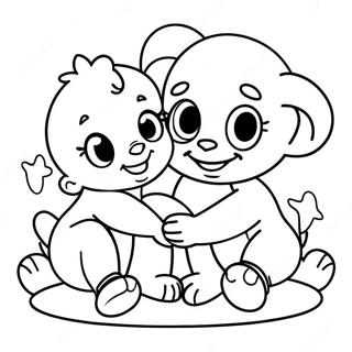 Page A Colorier Des Mignons Bebes Disney Jouant Ensemble 59757-49596