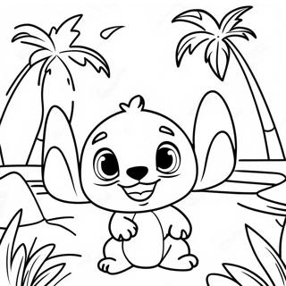 Page A Colorier De Lilo Et Stitch Dans Un Paradis Tropical 59777-49614