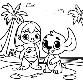 Page A Colorier De Lilo Et Stitch Dans Un Paradis Tropical 59777-49616