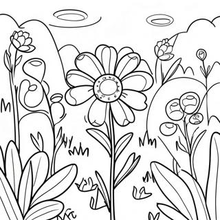 Page A Colorier De La Prairie De Fleurs Sauvages Colorees 59807-49642