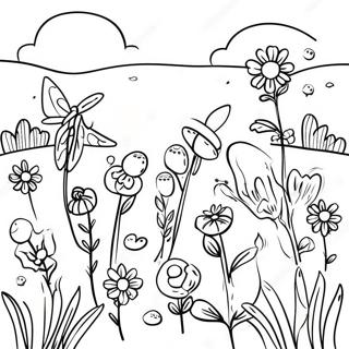 Page A Colorier De La Prairie De Fleurs Sauvages Colorees 59807-49644