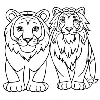 Page A Colorier Lion Et Tigre 59856-49675