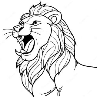 Page A Colorier Lion Majestueux Rugissant 59857-49682