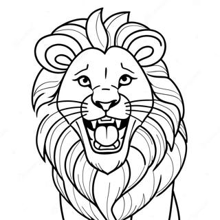 Page A Colorier Lion Majestueux Rugissant 59857-49683