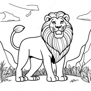 Page A Colorier Lion Majestueux Rugissant 59857-49684