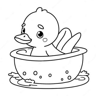 Page A Colorier Mignon Canard Bebe Dans La Baignoire 59907-49717