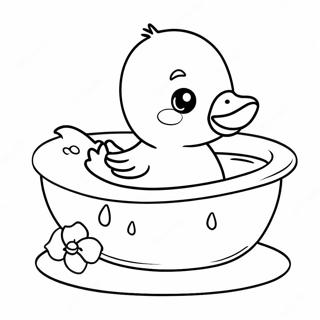 Page A Colorier Mignon Canard Bebe Dans La Baignoire 59907-49718