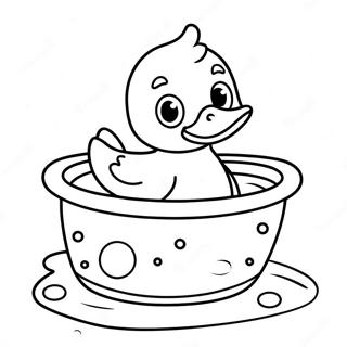 Page A Colorier Mignon Canard Bebe Dans La Baignoire 59907-49719