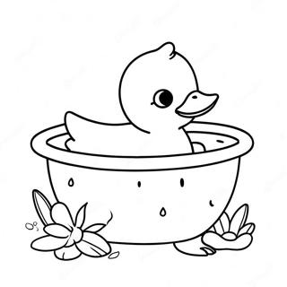 Page A Colorier Mignon Canard Bebe Dans La Baignoire 59907-49720