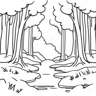 Page A Colorier De Paysage Serein En Niveaux De Gris De Foret 59957-49757