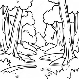 Page A Colorier De Paysage Serein En Niveaux De Gris De Foret 59957-49758