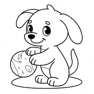 Page A Colorier Adorable Chiot Jouant Avec Une Balle 60067-49845