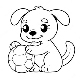 Page A Colorier Adorable Chiot Jouant Avec Une Balle 60067-49846