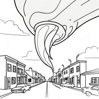 Page A Colorier Tornade Tourbillonnant Dans La Ville 60087-49866