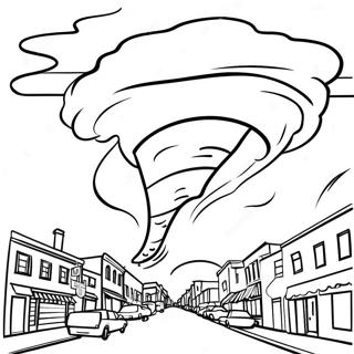 Page A Colorier Tornade Tourbillonnant Dans La Ville 60087-49867