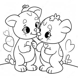 Animaux Mignons De Saint Valentin Page A Colorier 60147-49911