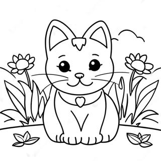 Chaton Joueur Dans Un Jardin Page A Colorier 60197-49950